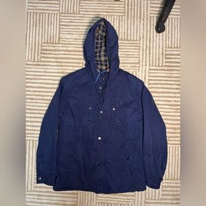 Fred Perry Mens Parka Jacket Size XL Navy Mod Scooter Casuals Terraces